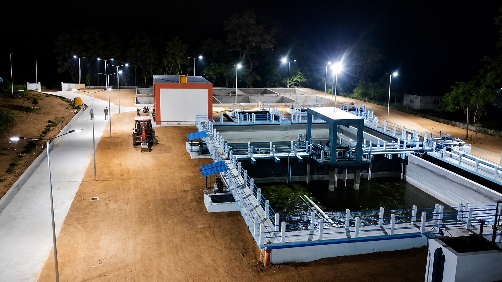 Wastewater Treatment Plant – Night View
